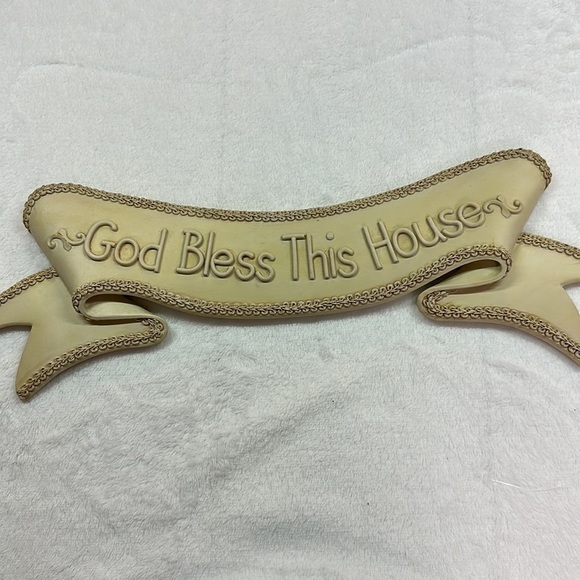 Collections Etc. Wall Decor “God Bless This House” Banner Style Resin Wall Art - Picture 2 of 12